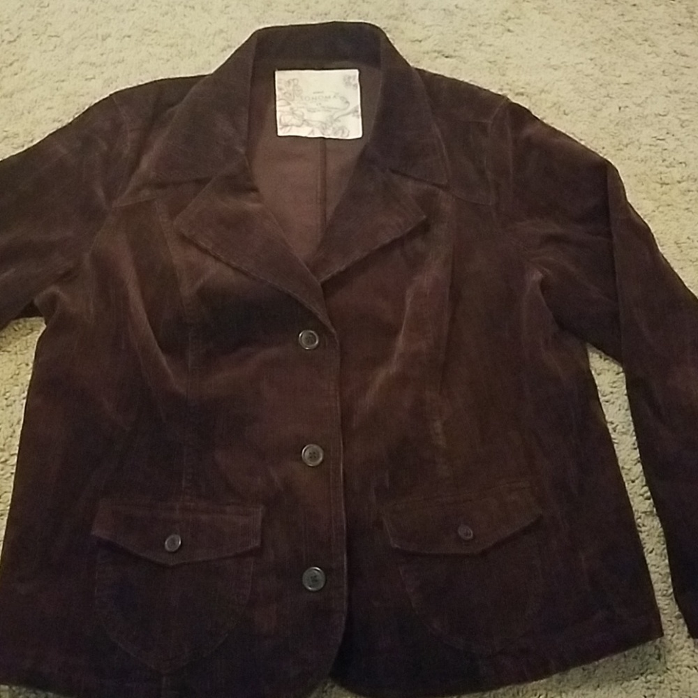 Sonoma  COURDUROY  Maroon jacket PLUS size 1X - Picture 6 of 6